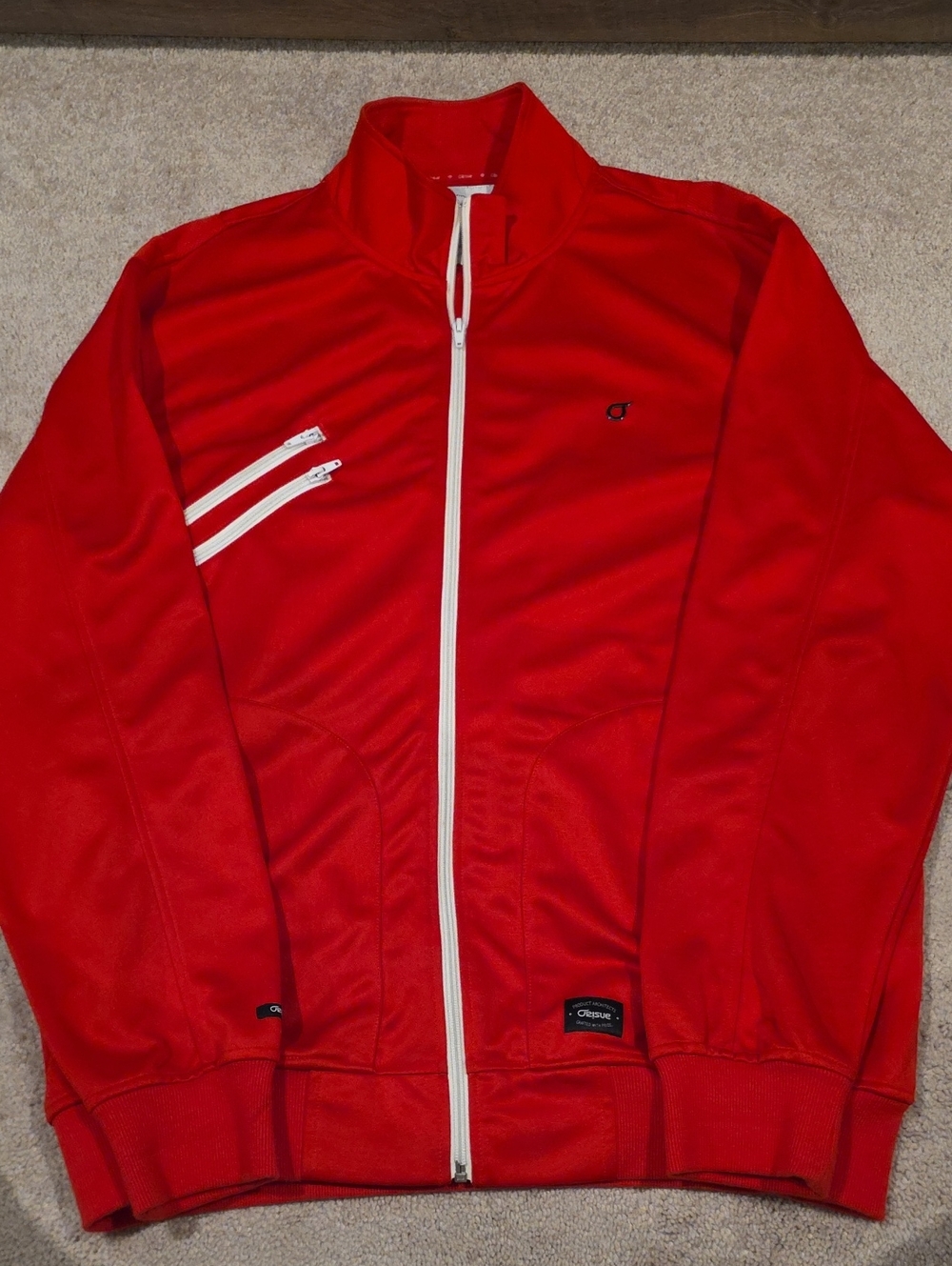 OGIO Red Bomber Jacket with White Zippers